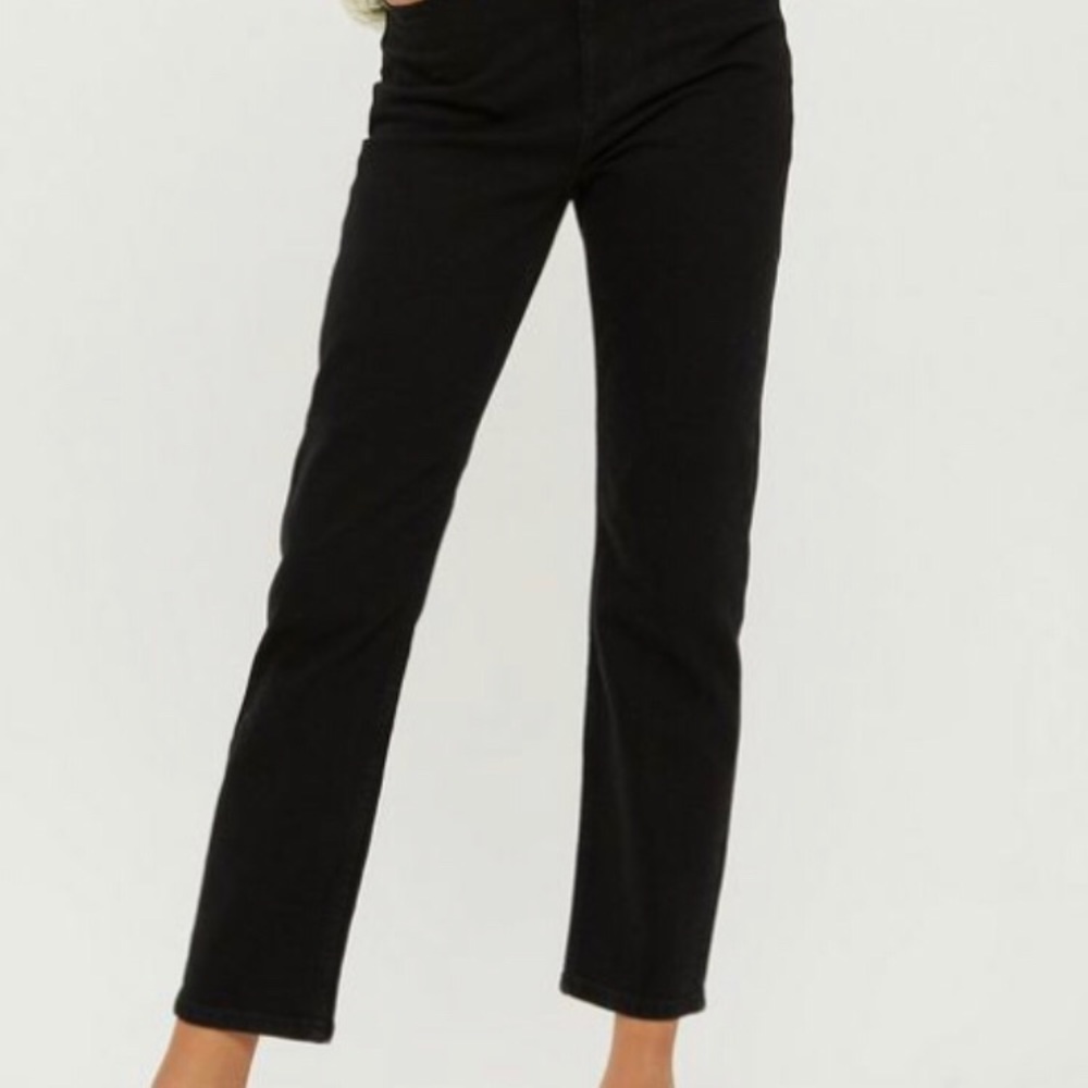 Topshop moto black straight cropped jeans 25/30
